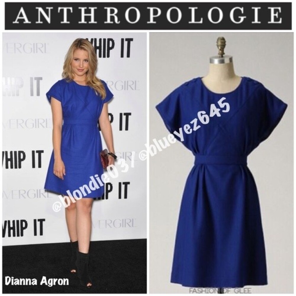 Anthropologie Lil blue button duo dress 6